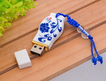中國風印刷青花瓷USB-陶瓷隨身碟