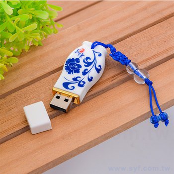 中國風印刷青花瓷USB-陶瓷隨身碟